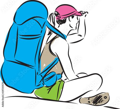 woman traveler illustration