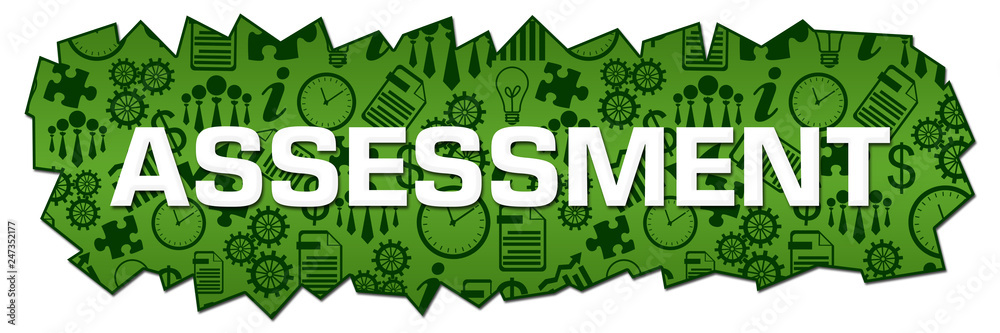 Assessment Green Business Symbols Cutout Horizontal Assessment Green Business Symbols Cutout Horizontal