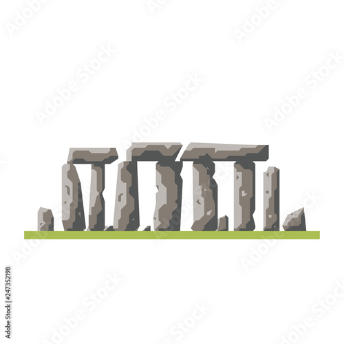 Stonehenge ancient monument flat icon isolated