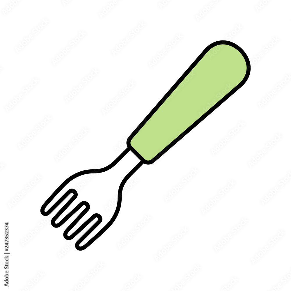 Fork icon. isolated on white background Fork icon. isolated on white background