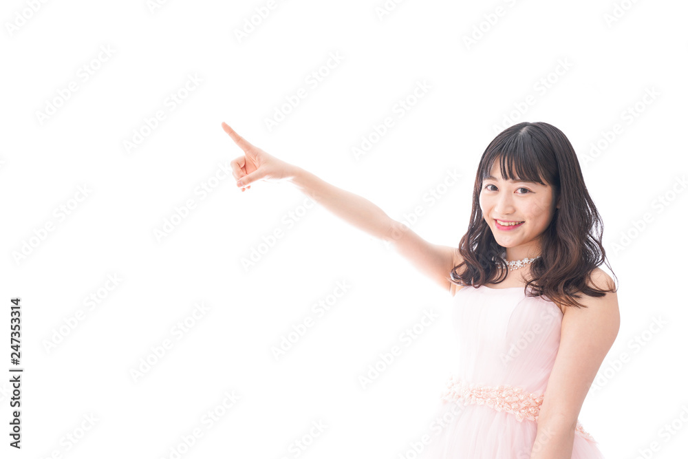 ピンクのドレスを着た花嫁 ピンクのドレスを着た花嫁