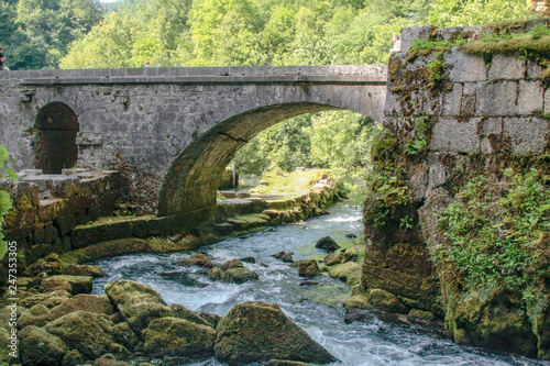 Source de la Loue. River  near the city of Ouhans in France