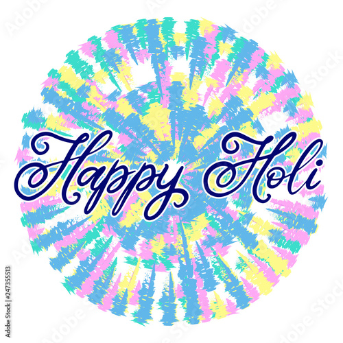 ettering illustration for Happy holi festival