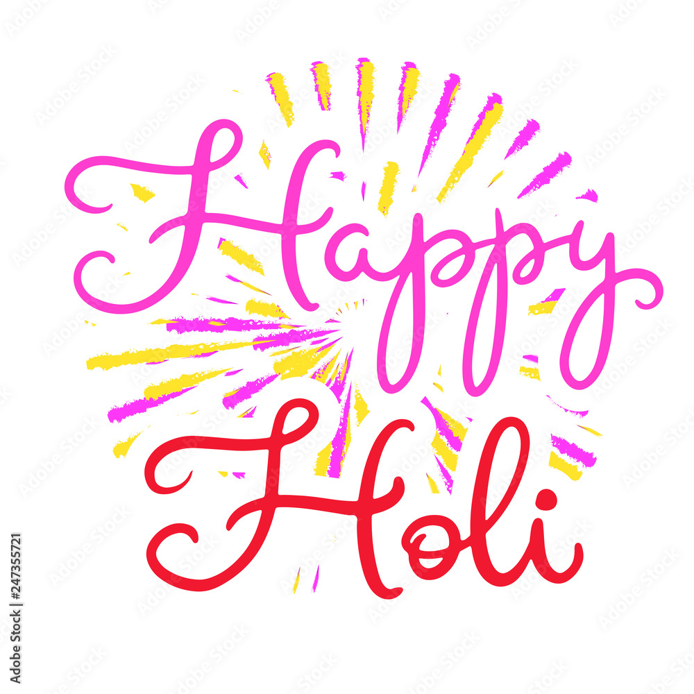 ettering illustration for Happy holi festival ettering illustration for Happy holi festival