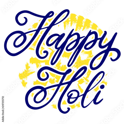 ettering illustration for Happy holi festival