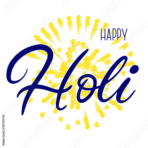 ettering illustration for Happy holi festival