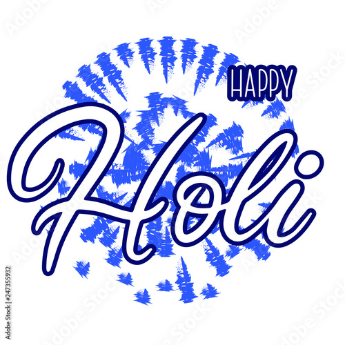 ettering illustration for Happy holi festival