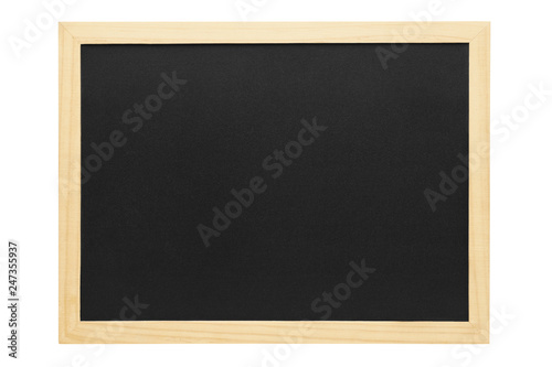 Empty chalkboard with wooden frame. Copy space.