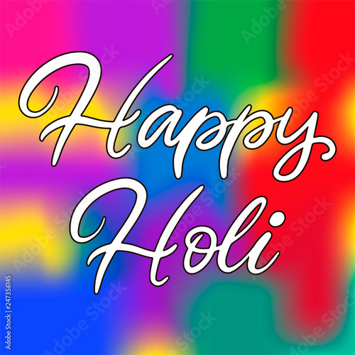 ettering illustration for Happy holi festival