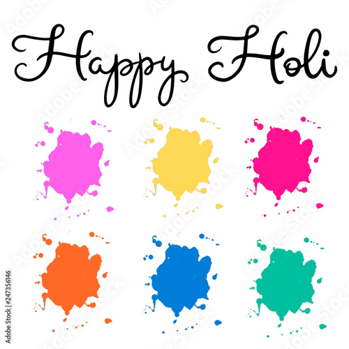 ettering illustration for Happy holi festival