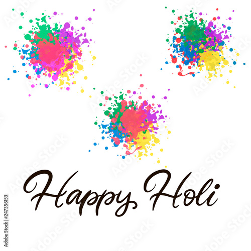 ettering illustration for Happy holi festival