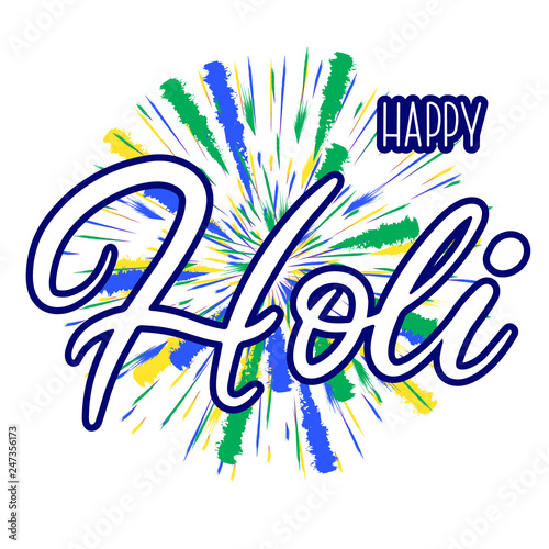 ettering illustration for Happy holi festival
