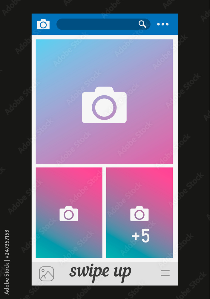 Fototapeta premium Social media Instagram video frame gradient colour, ui, app, web. Vector illustration. EPS 10