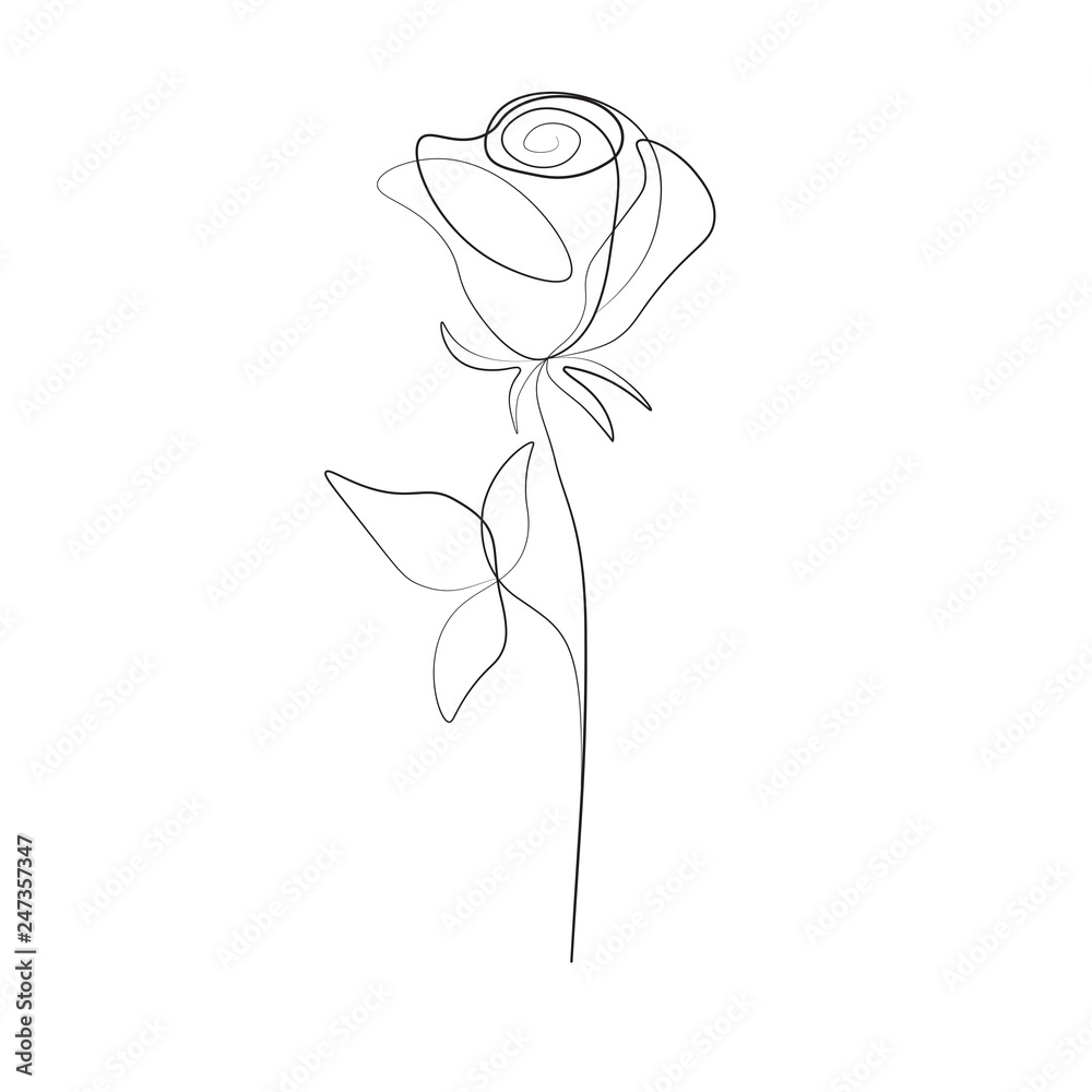 Simple Rose Outline | Free, Printable Rose Templates