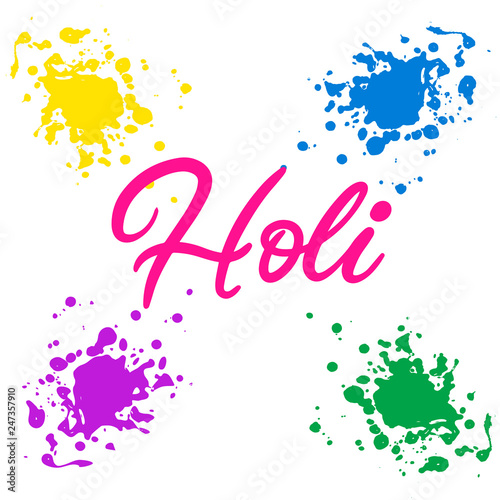 ettering illustration for Happy holi festival