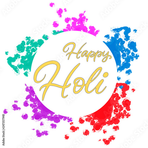 ettering illustration for Happy holi festival