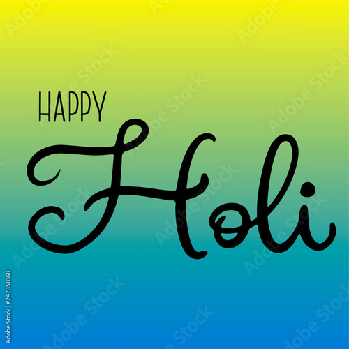 ettering illustration for Happy holi festival
