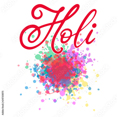 ettering illustration for Happy holi festival