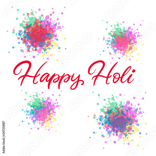 ettering illustration for Happy holi festival
