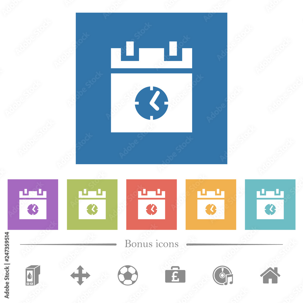 schedule event time flat white icons in square backgrounds schedule event time flat white icons in square backgrounds