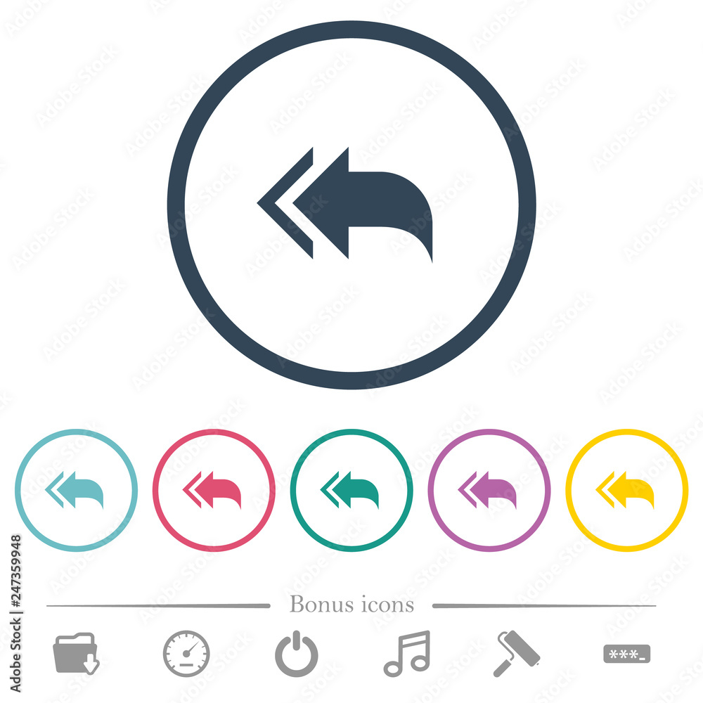 Reply to all recipients flat color icons in round outlines Reply to all recipients flat color icons in round outlines
