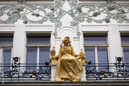 Princess Libuse statue on St. Charles Street, Prague, Czech Republic photo