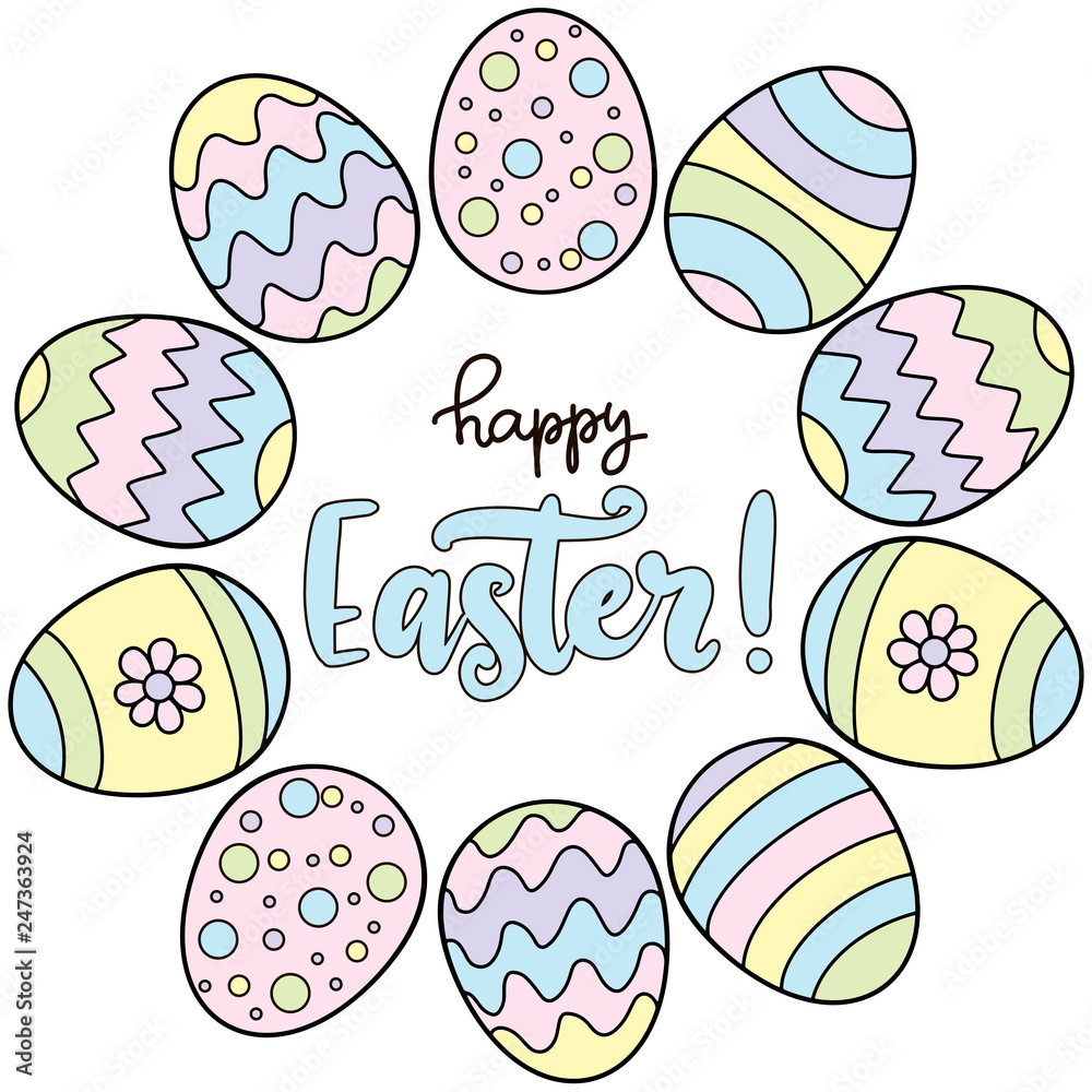 Vector EPS10 lettering illustration for happy easter Vector EPS10 lettering illustration for happy easter