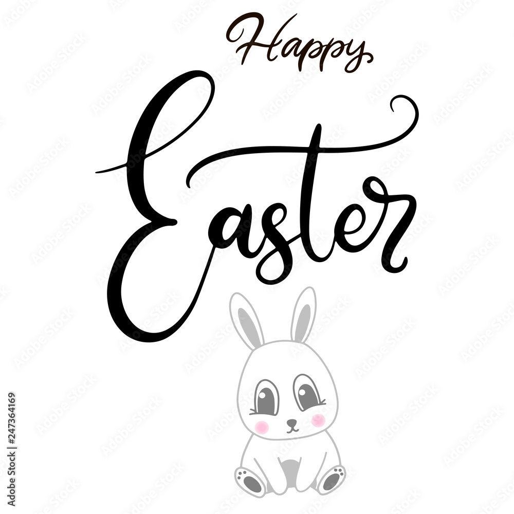Obraz premium Vector EPS10 lettering illustration for happy easter