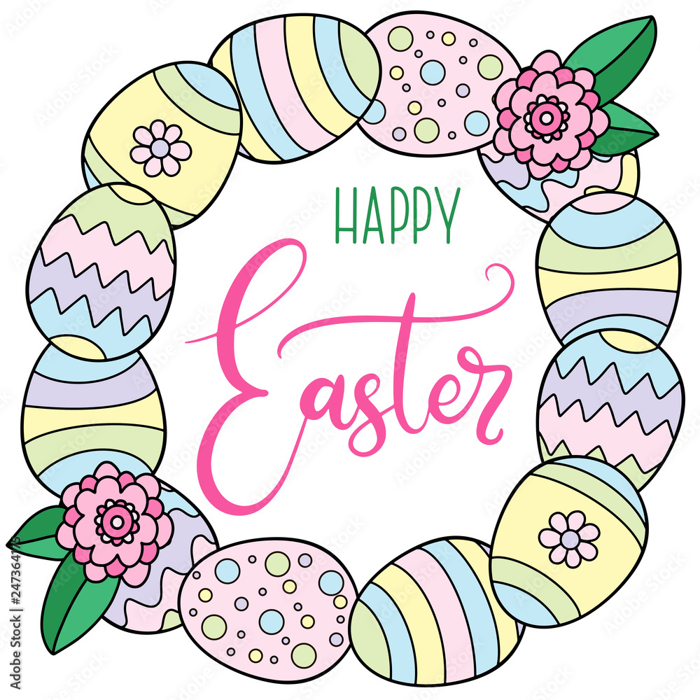 Vector EPS10 lettering illustration for happy easter Vector EPS10 lettering illustration for happy easter