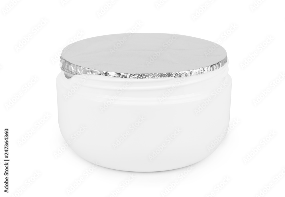 Jar of cosmetic cream on white backgroun Jar of cosmetic cream on white backgroun