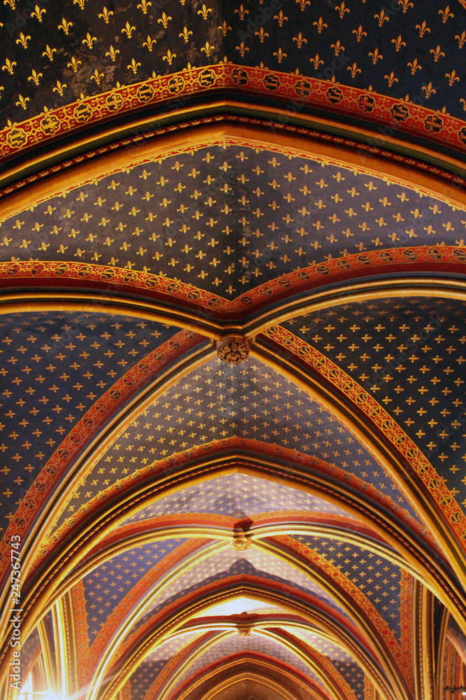 Ceiling construction, lower chapel or Chapelle Basse, Sainte Chapelle, Île de la Cité, Paris, France Ceiling construction, lower chapel or Chapelle Basse, Sainte Chapelle, Île de la Cité, Paris, France