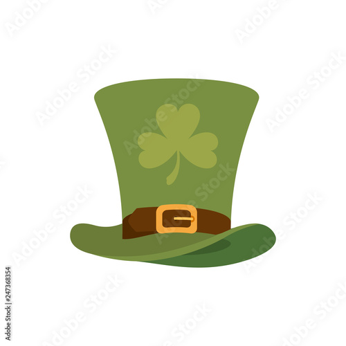 leprechaun hat with clover isolated icon