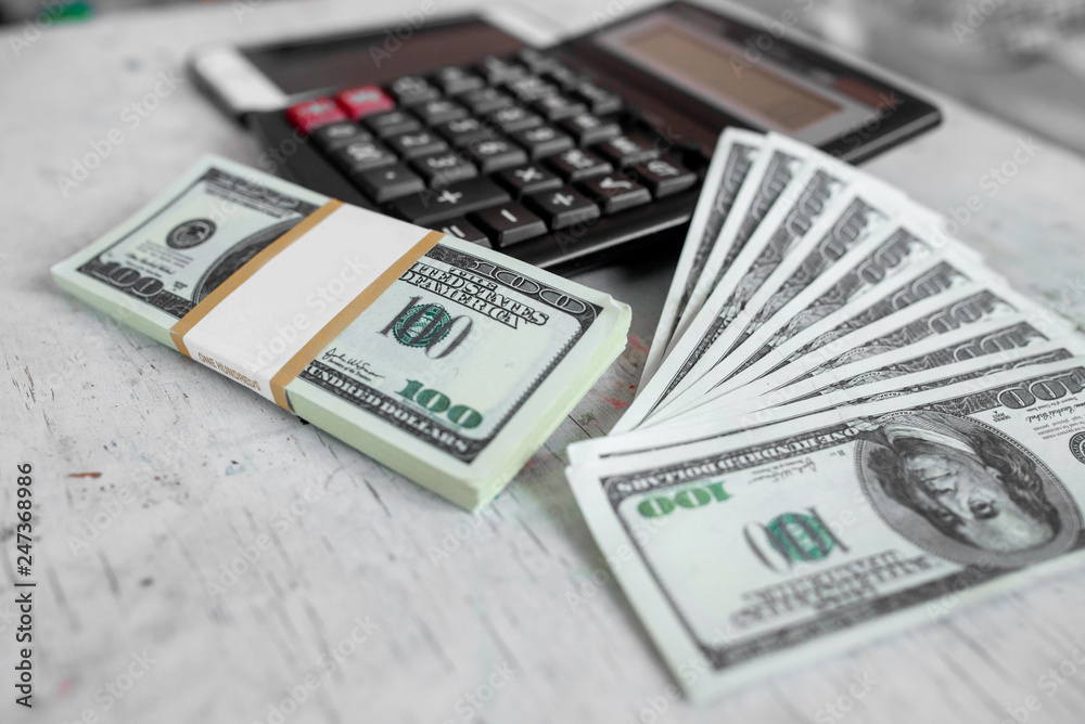 Fototapeta premium pack of 100 dollar notes