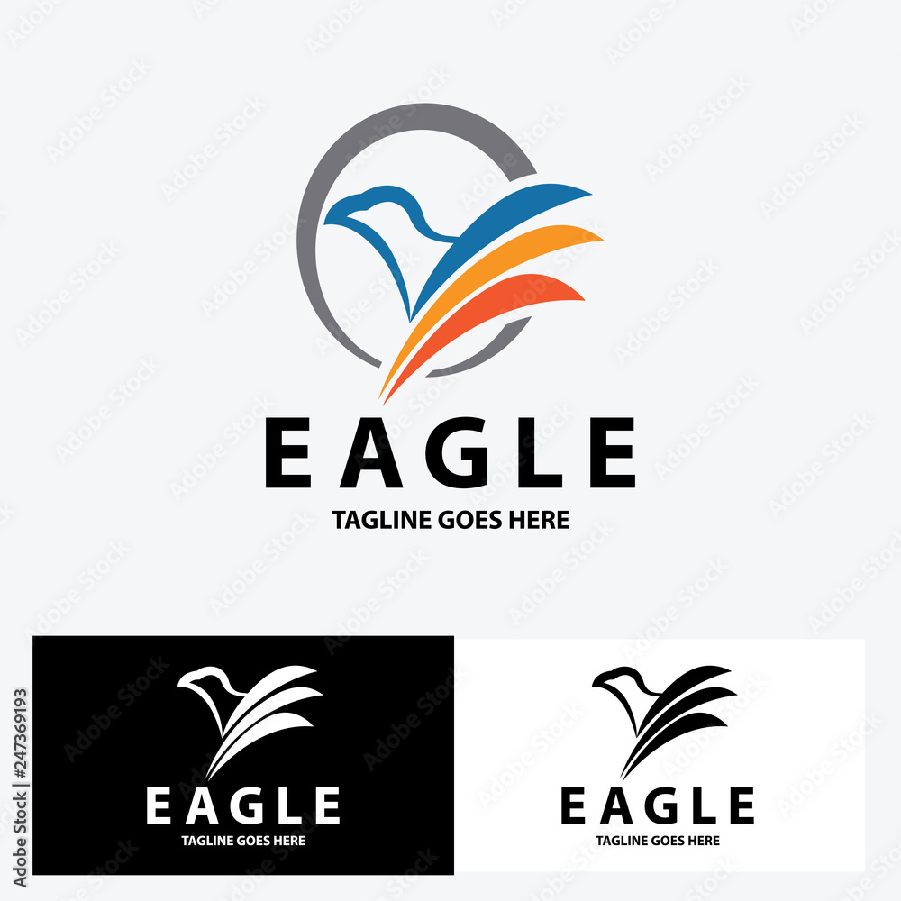 Eagle logo design template. Vector illustration Eagle logo design template. Vector illustration