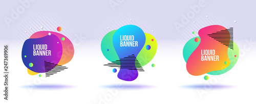 Liquid banner collection. Abstract fluid and liquid banner for replace text.