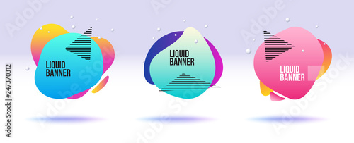 Liquid banner collection. Abstract fluid and liquid banner for replace text.