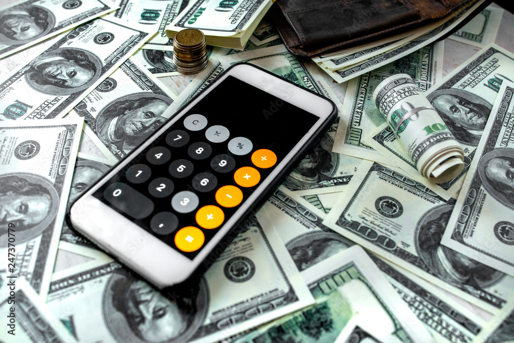 Fototapeta premium Hundreds of notes on the table