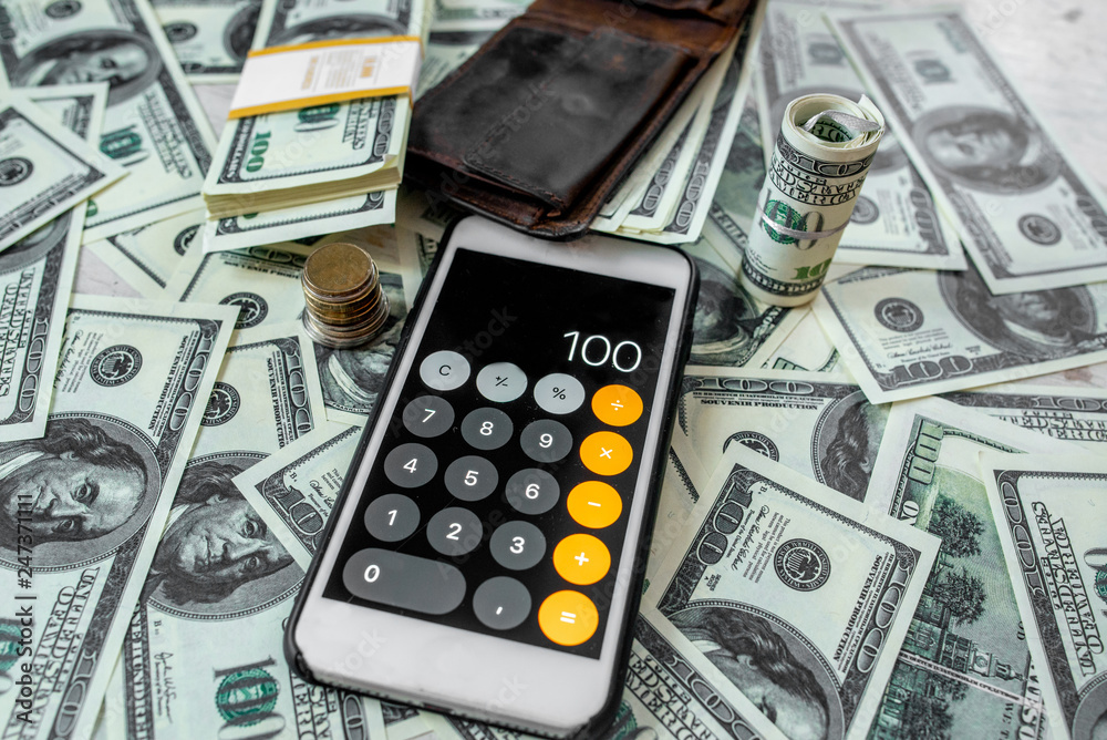 Fototapeta premium Hundreds of notes on the table