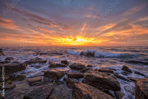 Exciting beautiful sunrise over the sea creating the mood. © EdVal