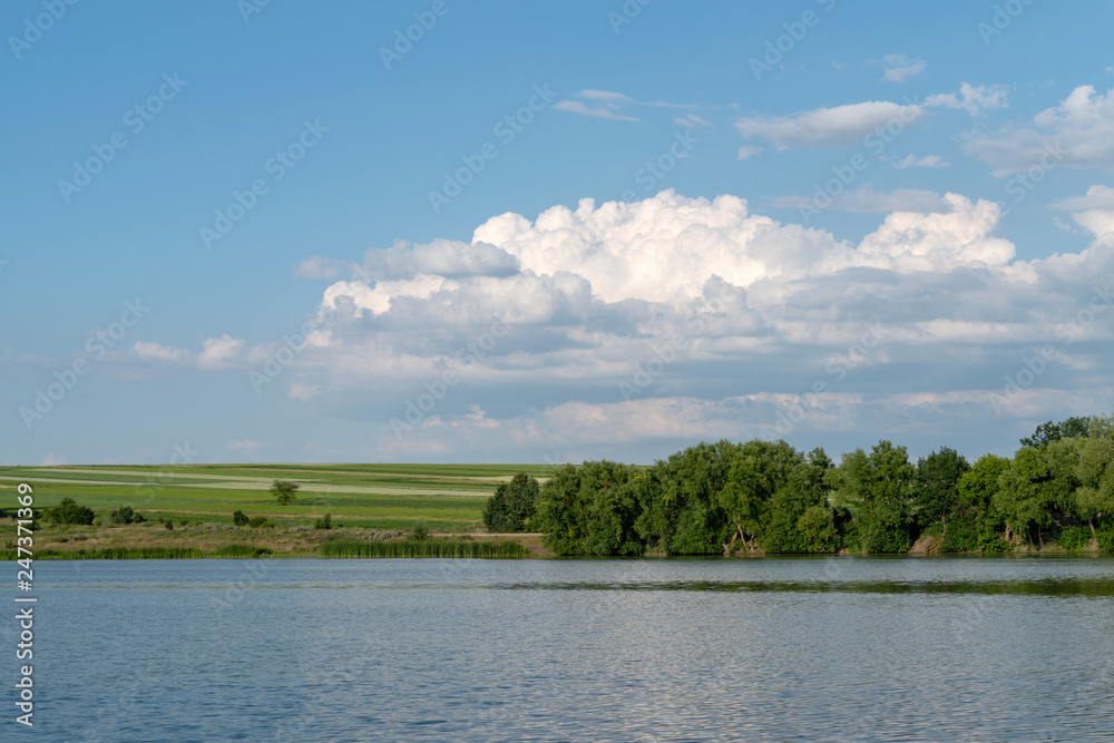 Obraz premium A pond in summer, Khmelnytskyi region, Ukraine