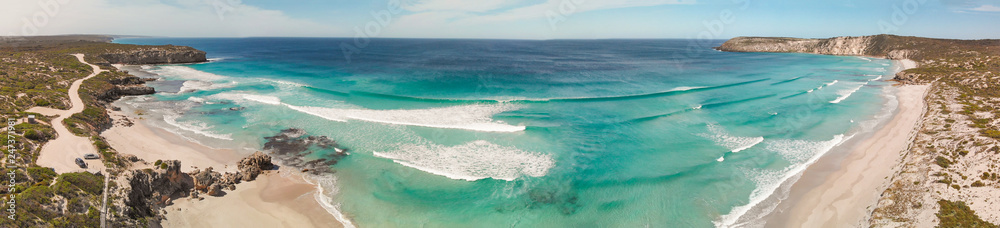 Aerial view of beautiful Pennington Bay in Kangaroo Island, South Australia. Aerial view of beautiful Pennington Bay in Kangaroo Island, South Australia.