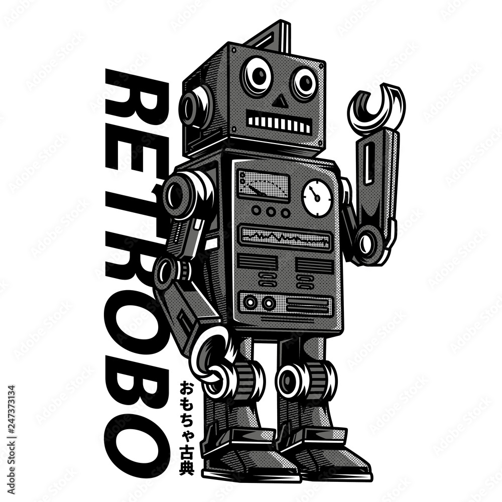 retro robot illustration