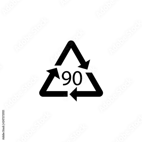 90 mark - Plastic - Aluminum sign. Recycling Codes Composite Materials sign