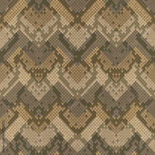 Snakeskin Reptile Zigzag Seamless Pattern. Vector Background