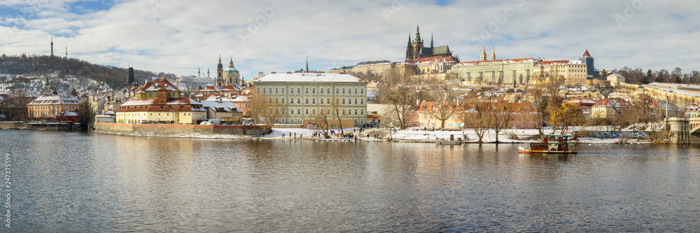 Panoramic View of Prague in Winter