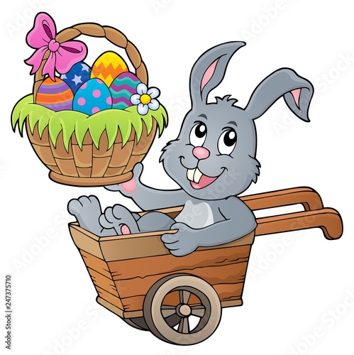 Easter bunny in wheelbarrow image 2