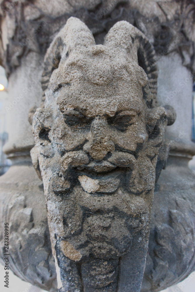 Gargoyle demon face centered