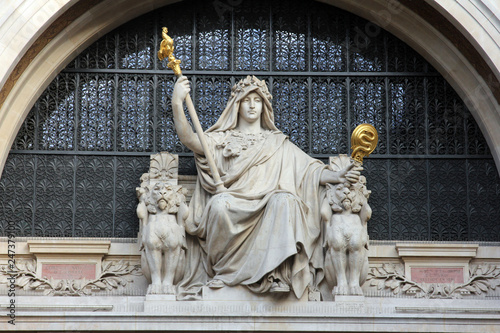 Statue of prudence on the BNP building in Paris  photo