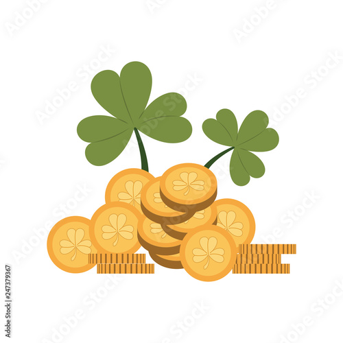coin with clover isolated icon