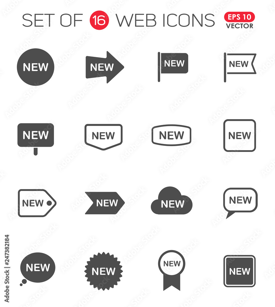 new sticker icon set. new sticker and label web icons for your project